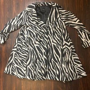 Express zebra print trench coat
